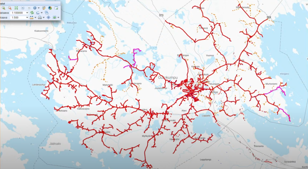 Karelnet verkkosuunnitelma Outokummun alueella.